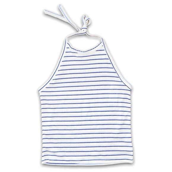 American Eagle AE Halter Top Striped Blue White Size Small NWT - Picture 1 of 4